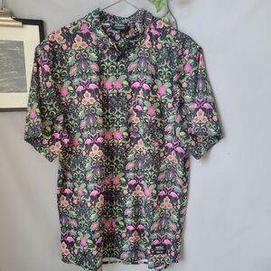Wesc Oden Flamingo Go Wild Button Down Shirt Men's M or Women's L
